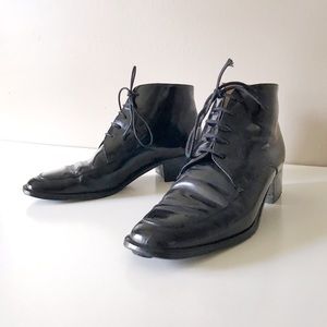Vintage Ann Taylor Square Toe Leather Dress Boots